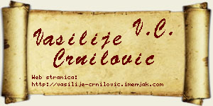 Vasilije Crnilović vizit kartica